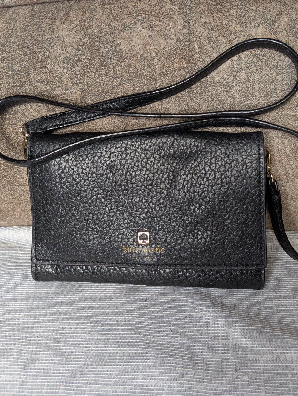 ♠️ Kate Spade Black Pebbled Leather Maria Satchel ♠️